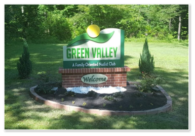 green valley campground sign at our entrance