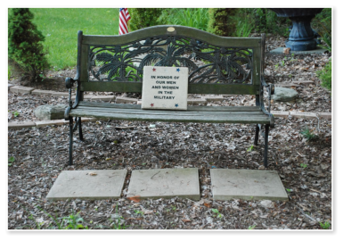 park bench at green valley campground